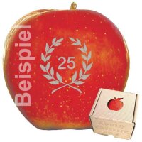Apfel mit Branding Lorbeerkranz mit 3 Zeichen