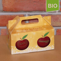Box mit 2 roten Bio-Äpfeln / Weihnachtsbox / Äpfel mit 2 Logomotiven