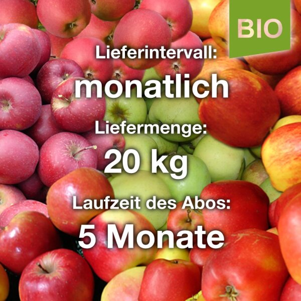 Bio-ApfelAbo / monatlich / 20kg=ca.100-140Äpfel / 5 Monate