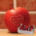 Liebesapfel rot / Ich liebe Dich! im Herz / 6 Äpfel Holzkiste / Kiste mit Namen