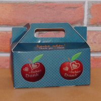 Box mit 2 roten Bio-Äpfeln / Danke schön! Box / Themenmotiv
