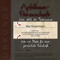 Apfelbaum-Patenschaft BIO / Gala / 2025+2026 / Happy Family je 40kg / Gutschein 20€ Hofladen-Hofcafe