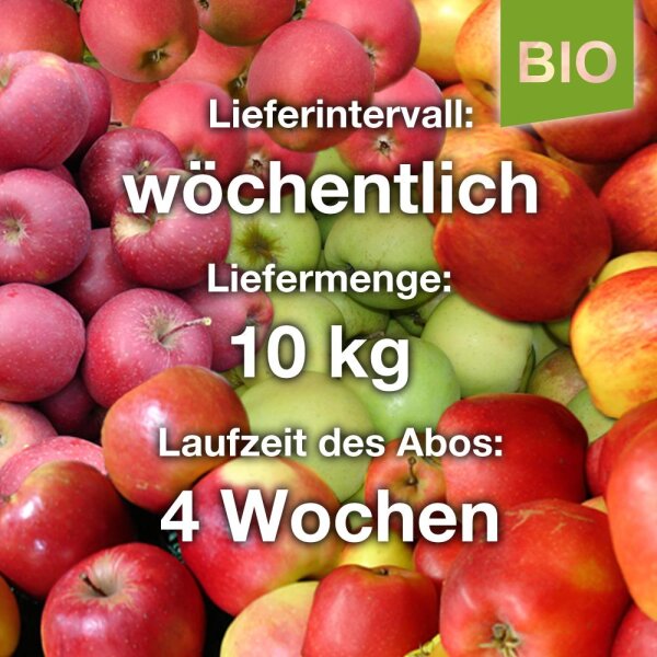 Bio-ApfelAbo / wöchentlich / 10kg=ca.50-70Äpfel / 4 Wochen