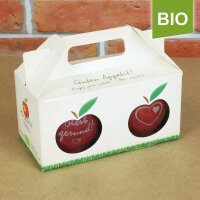 Box mit 2 roten Bio-Äpfeln / Herzapfelhof Box / Gesund Herzapfel