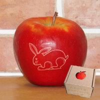 Apfel mit Branding Hase Langohr
