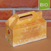 Box mit 2 roten Bio-Äpfeln / Weihnachtsbox / Äpfel mit 1 Logomotiv