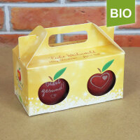 Box mit 2 roten Bio-Äpfeln / Weihnachtsbox / Gesund Herzapfel