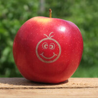4 Smilie-Äpfel Laser in Apple Tray verpackt