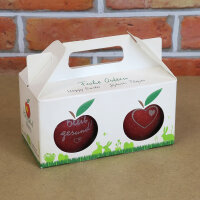 Box mit 2 roten Bio-Äpfeln / Osterbox / Gesund Herzapfel