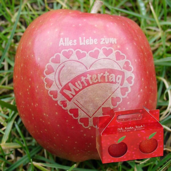 Liebesapfel rot / Muttertag / Ich liebe Dich Box